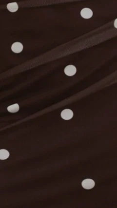 Zariah Mini Dress - Brown / White Polka Dot