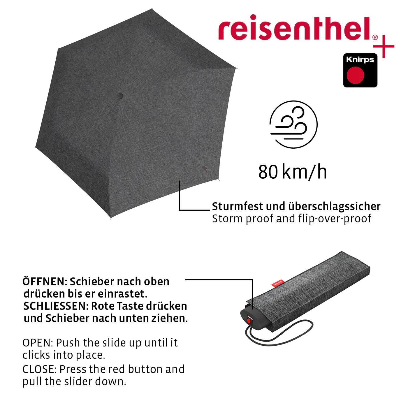 Umbrella Pocket Mini Twist Silver