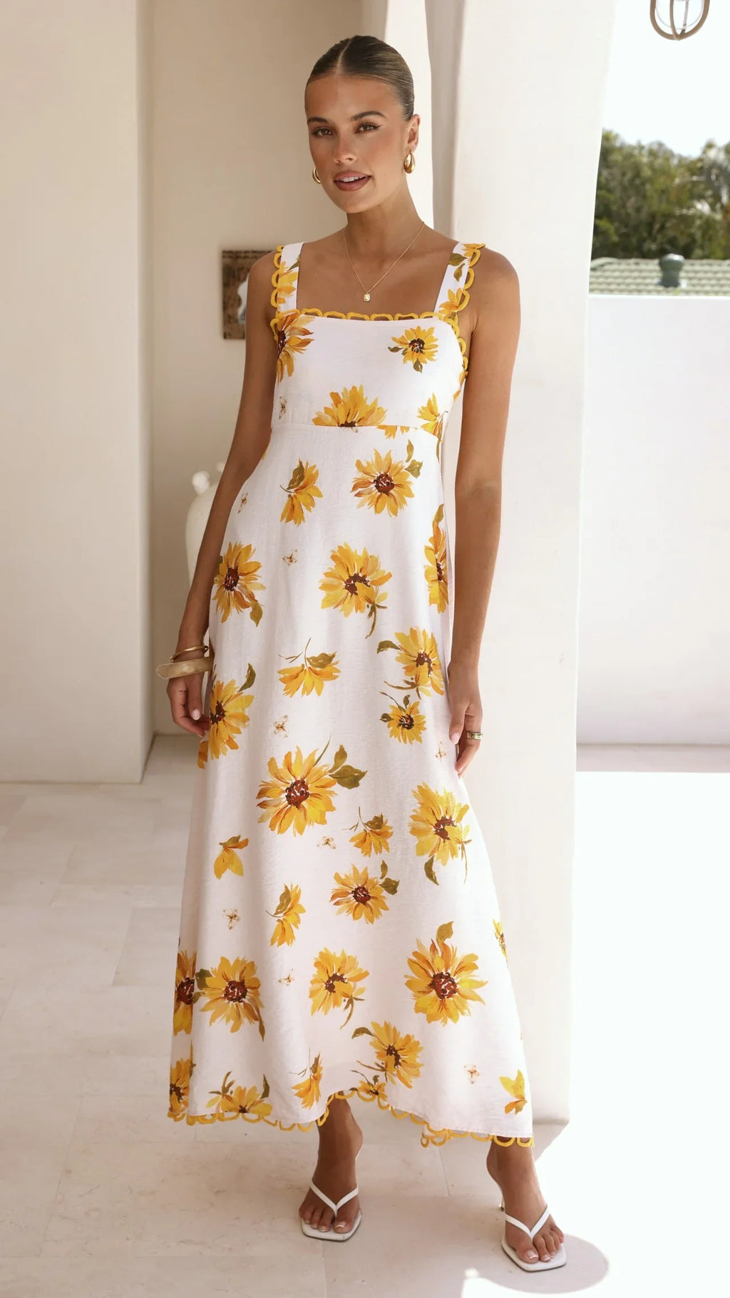 Milani Maxi Dress - Sunflower Print