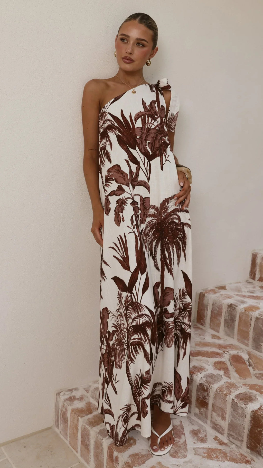 Karolina One Shoulder Maxi Dress - Ipanema Print