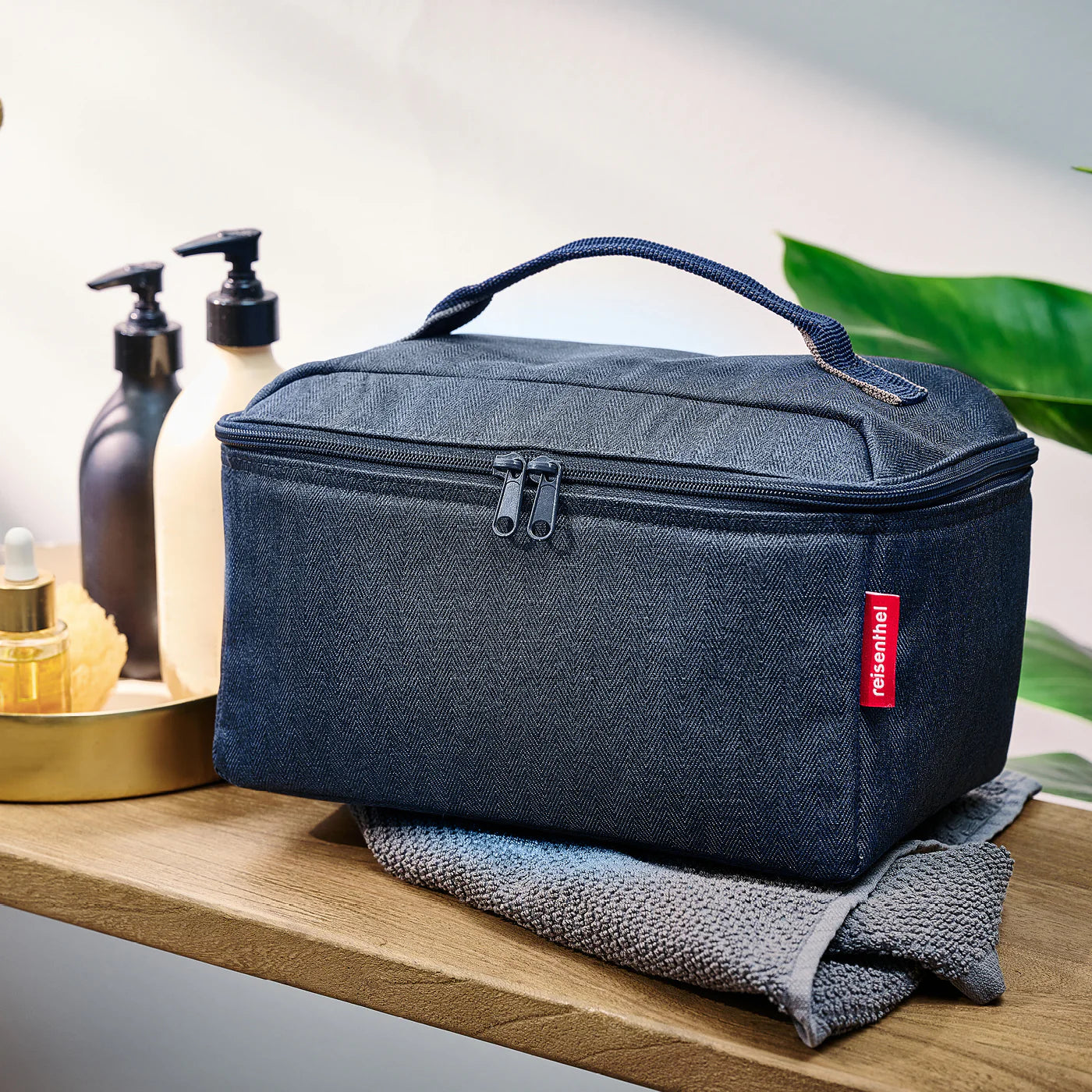 Beautycase Herringbone Dark Blue