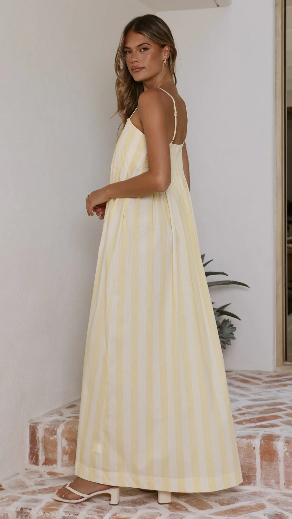 Pippa Maxi Dress - Yellow Stripe