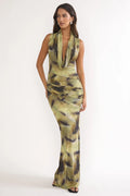 Veya Sleeveless Cowl Maxi Dress Moss