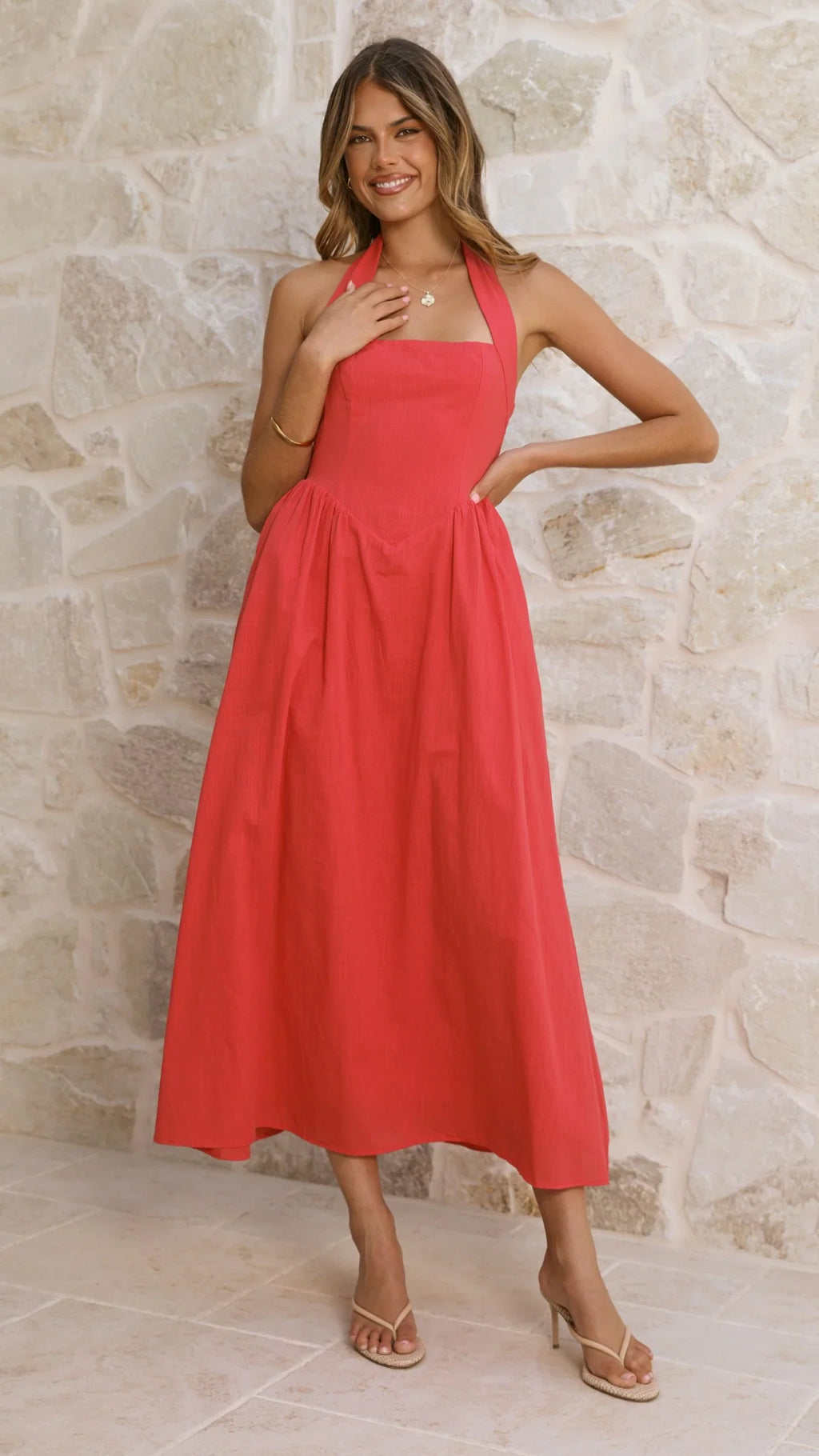 Caden Maxi Dress - Red