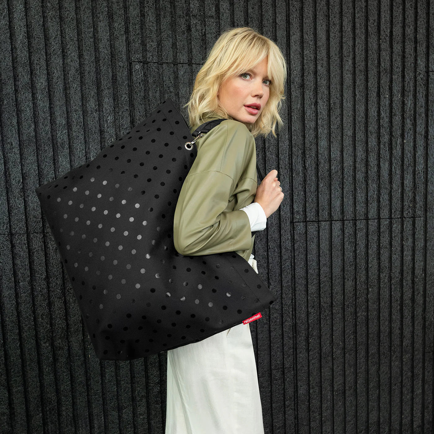 Shopper Xl Glossy Dots Black