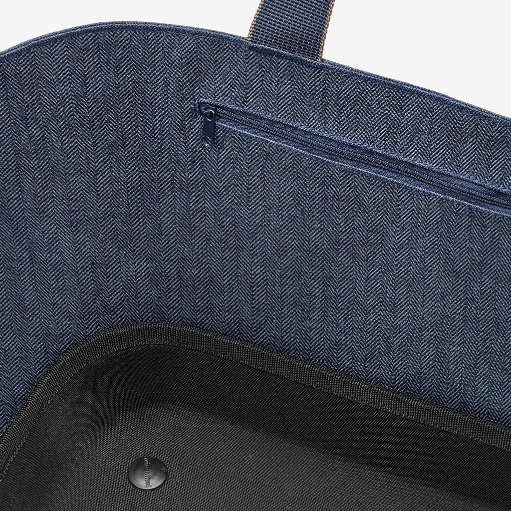 Shoppingbasket Herringbone Dark Blue