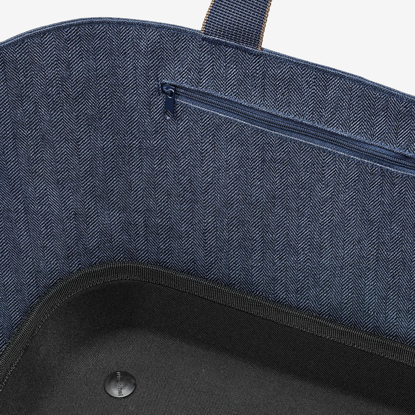 Shoppingbasket Herringbone Dark Blue