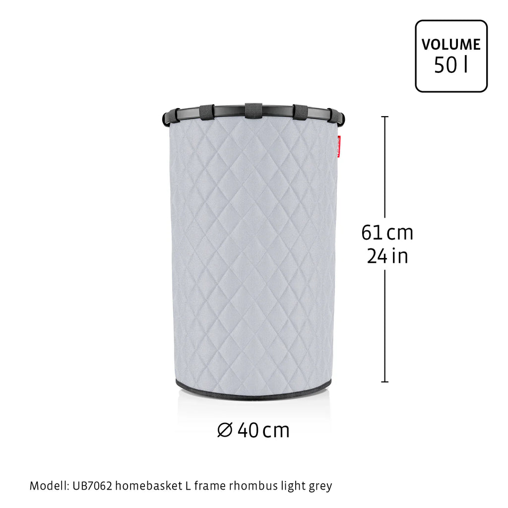 Homebasket L Frame Rhombus Light Grey