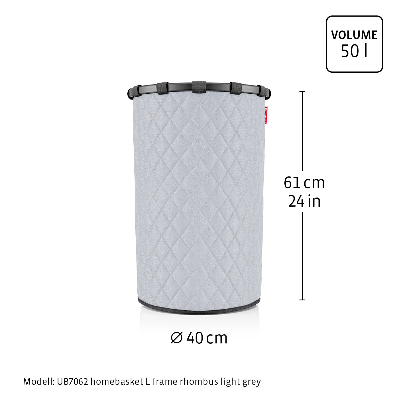 Homebasket L Frame Rhombus Light Grey