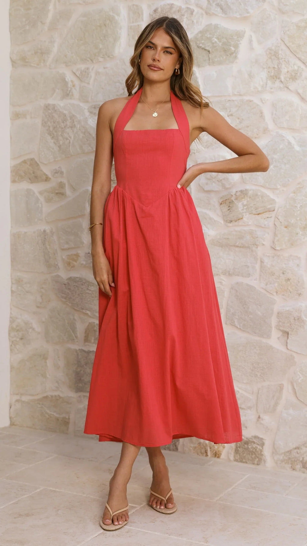 Caden Maxi Dress - Red