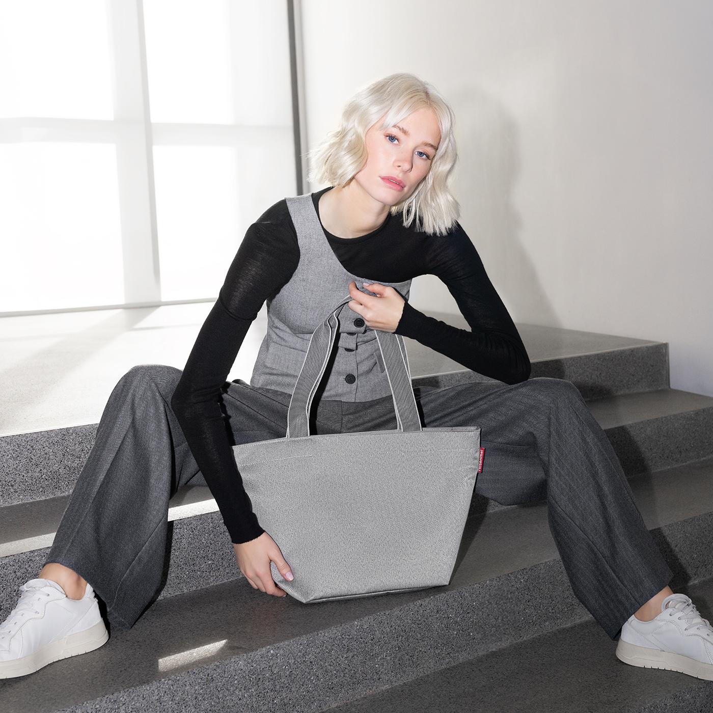 Shopper M Herringbone Grey