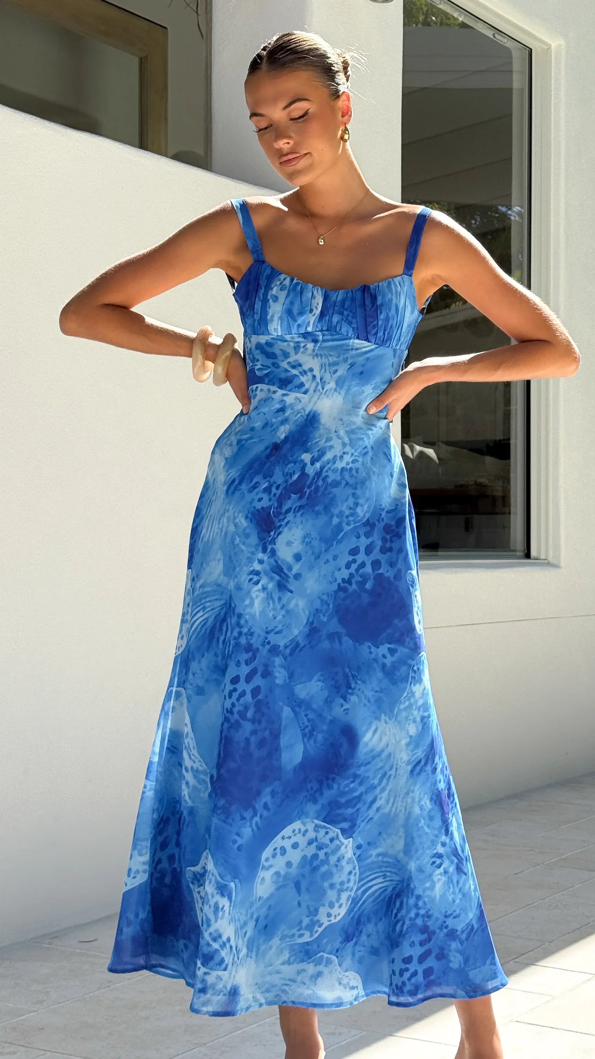 Margo Midi Dress - Ocean Blue