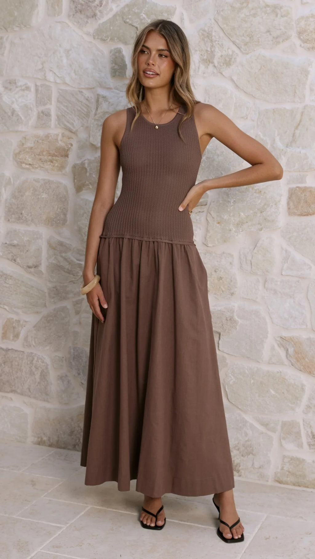 Arden Maxi Dress - Chocolate