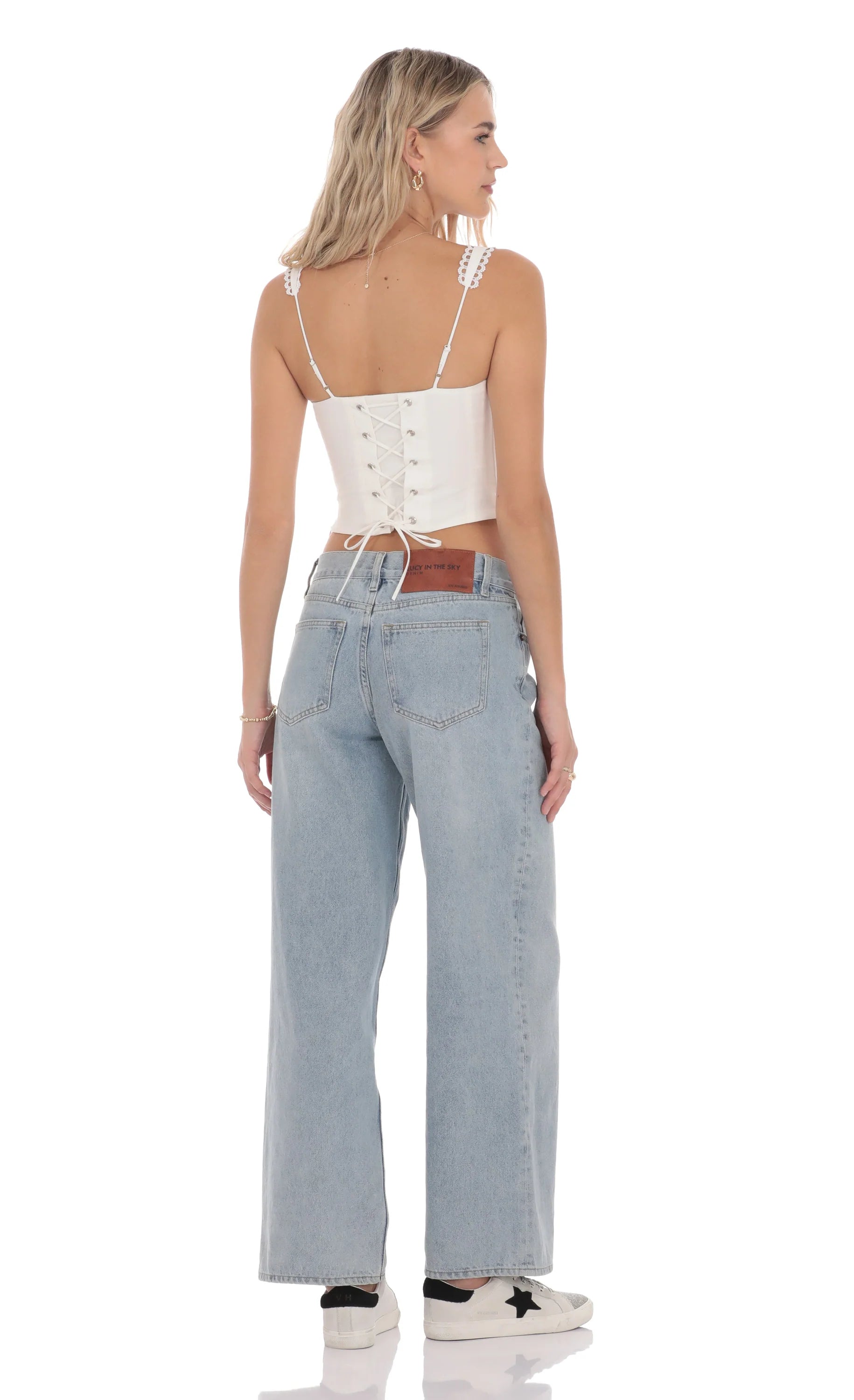 Low Rise Baggy Jeans in Light Blue