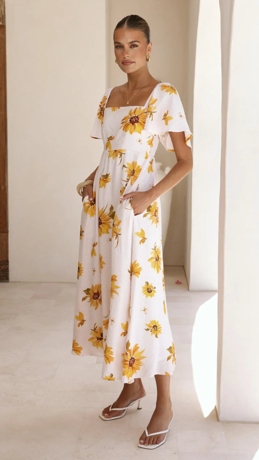 Vivian Maxi Dress - Sunflower Print