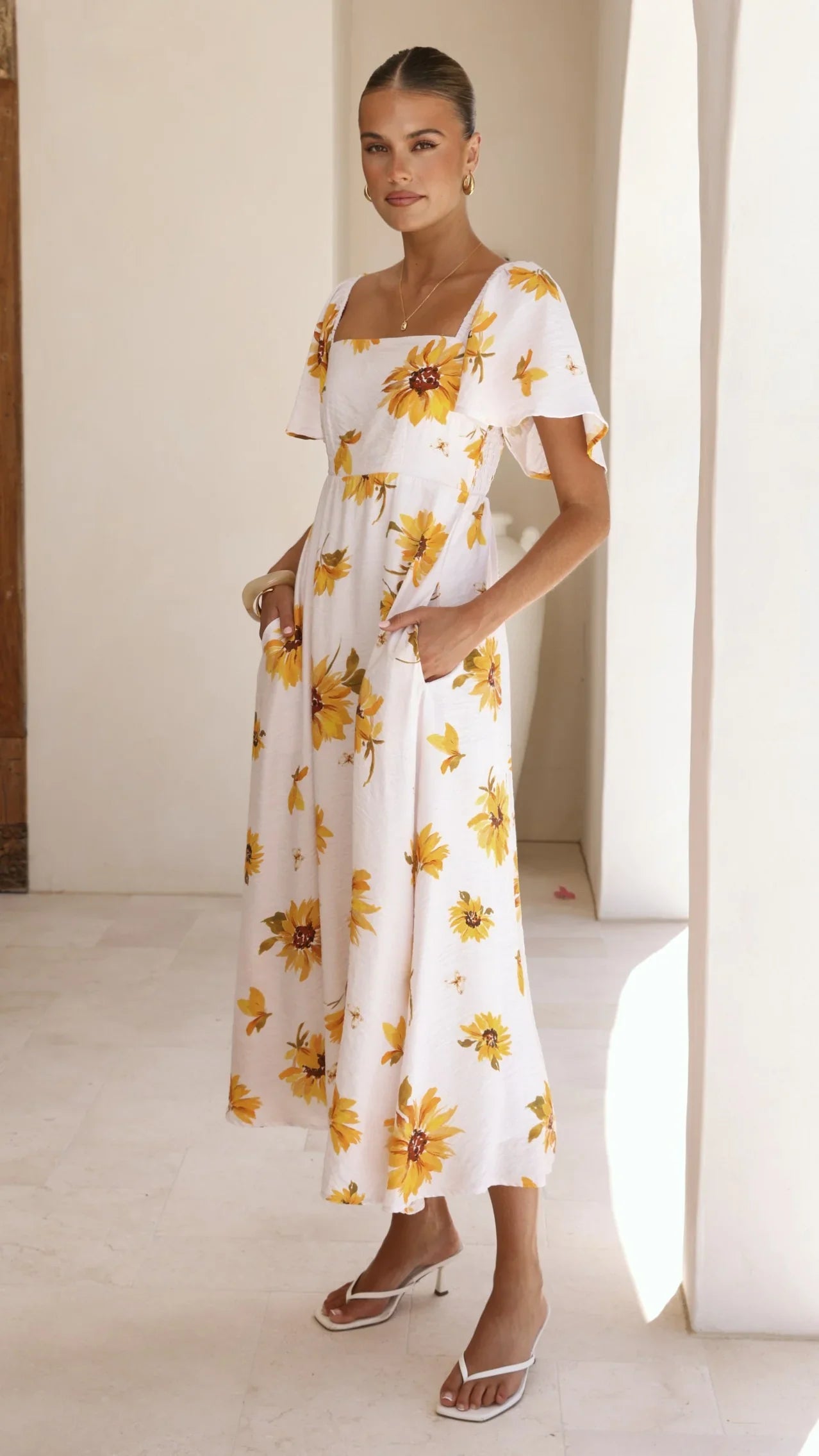 Vivian Maxi Dress - Sunflower Print