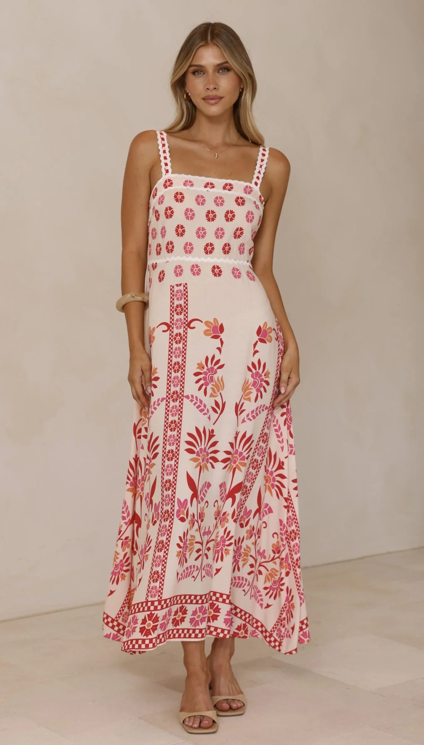 Michaela Maxi Dress - Pink Floral