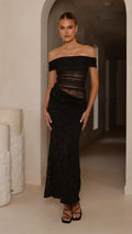 Tiarna Off The Shoulder Maxi Dress - Black