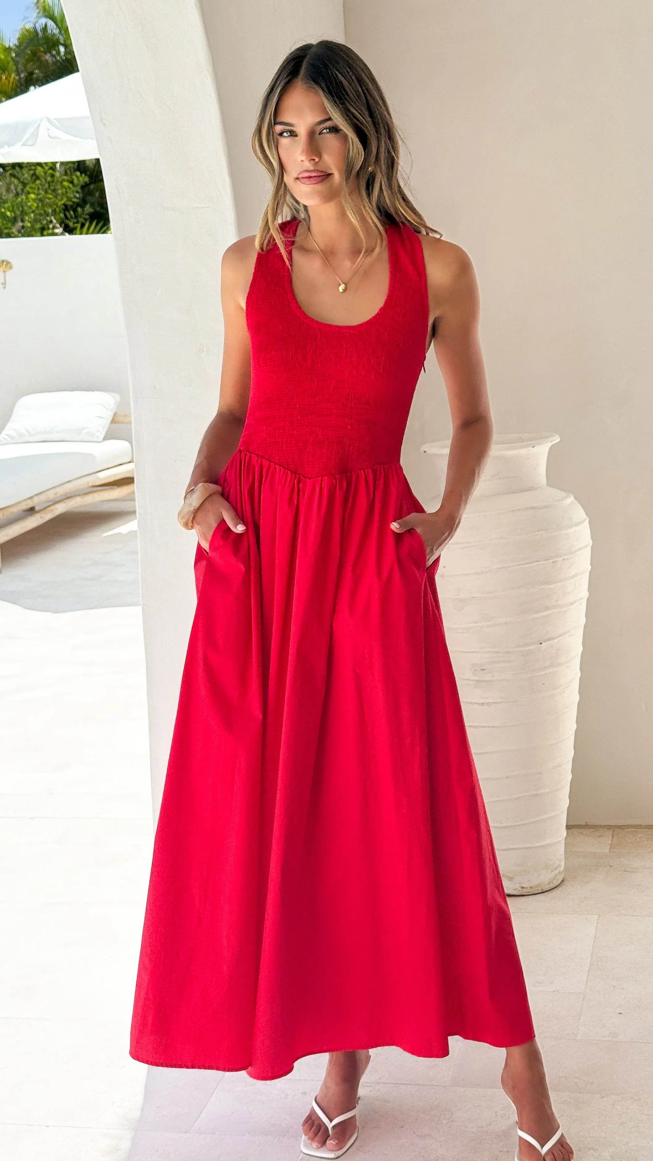 Maia Maxi Dress - Red