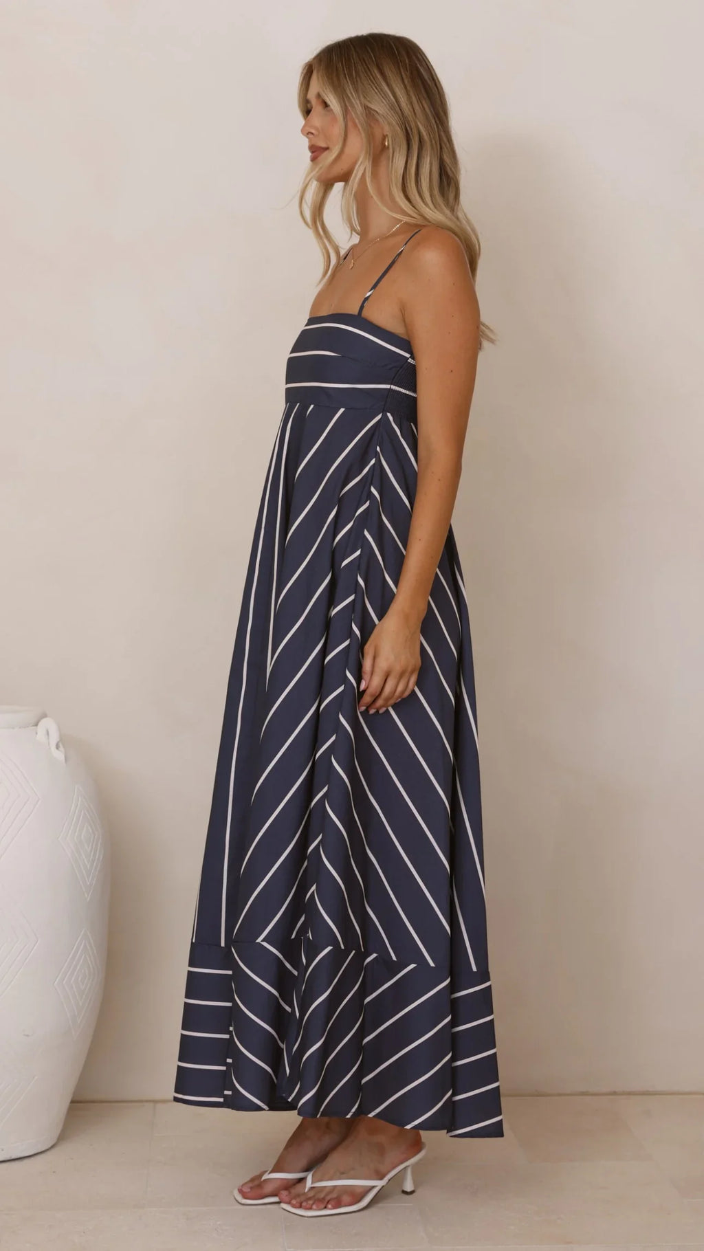 Kaethe Maxi Dress - Navy/White Stripe