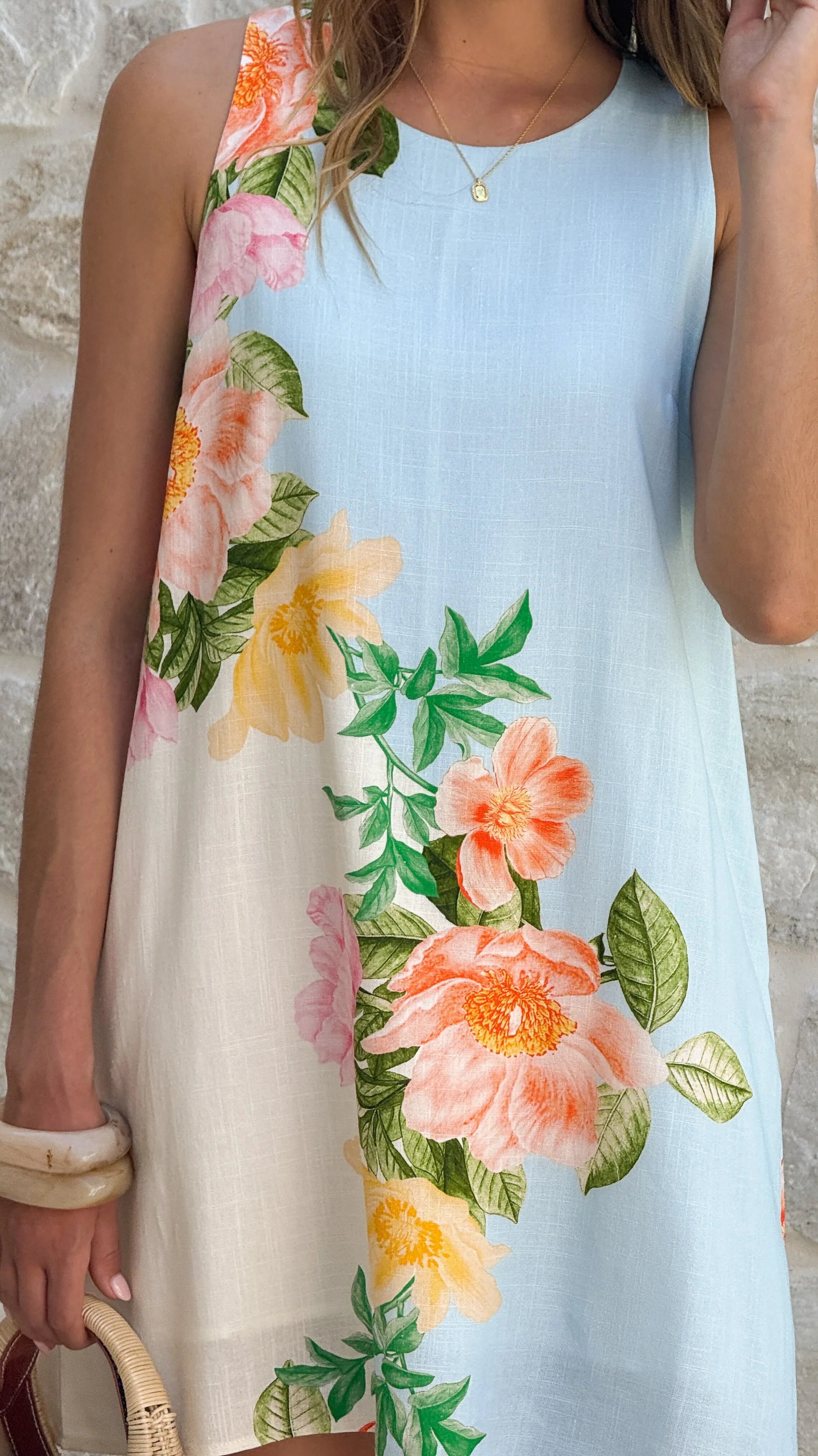 Ellea Mini Dress - Botanical Bliss Blue