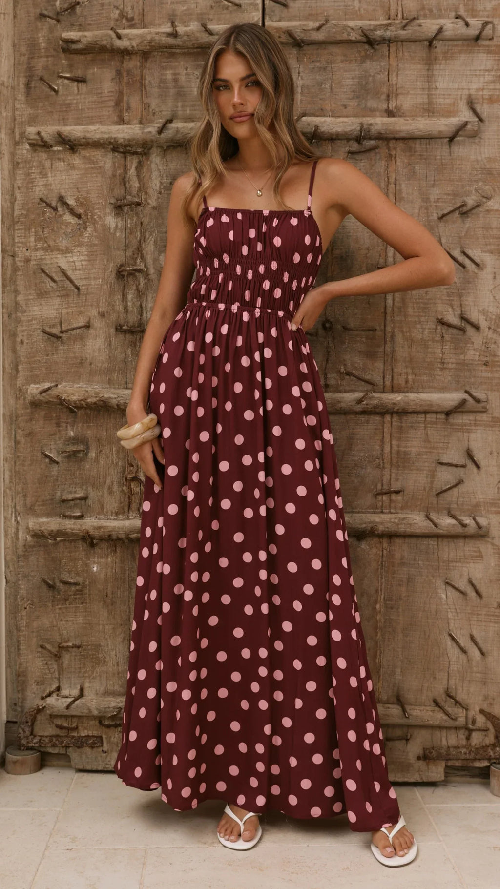 Solare Maxi Dress - Merlo/Marshmallow