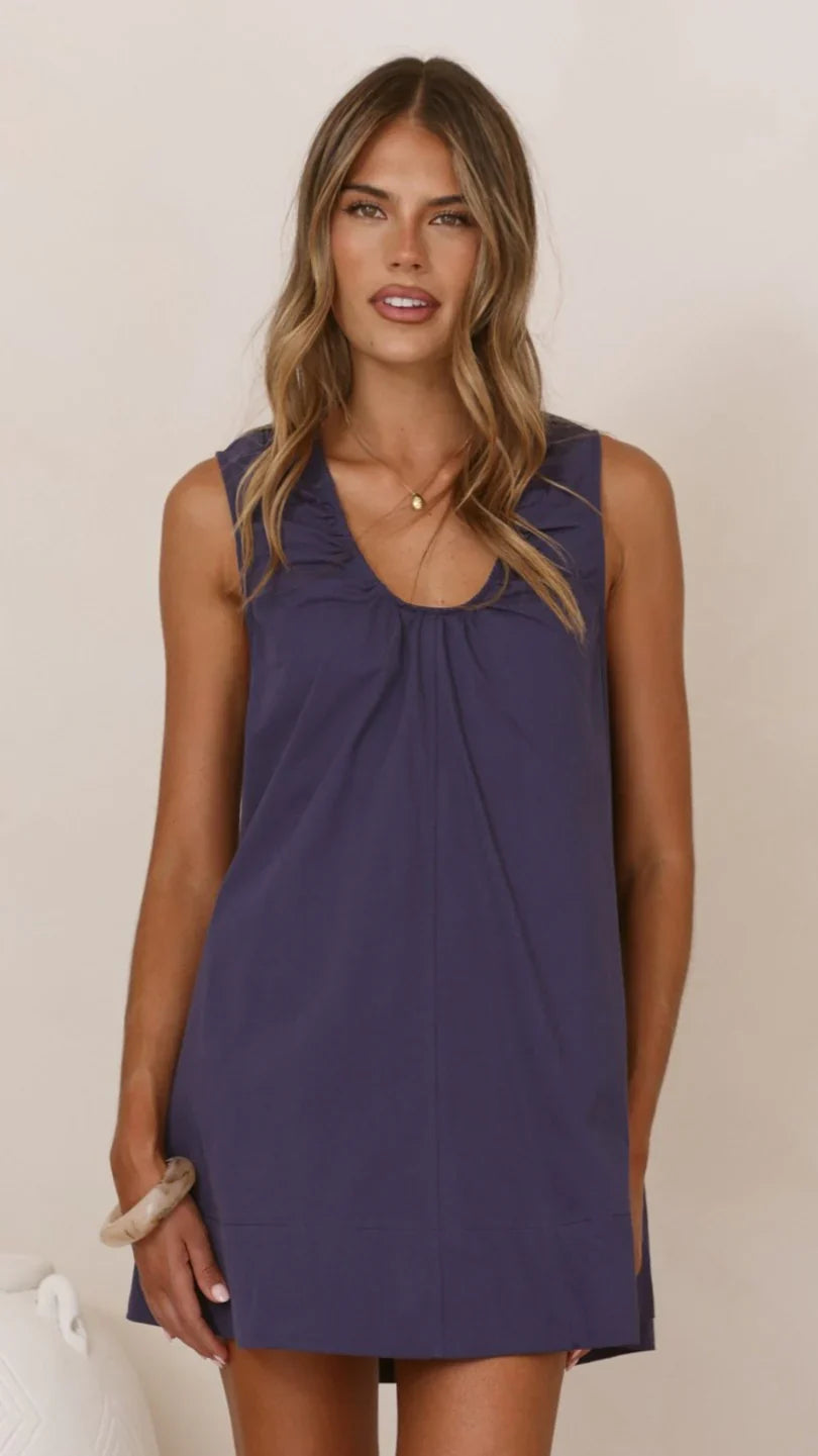 Vika Mini Dress - Navy