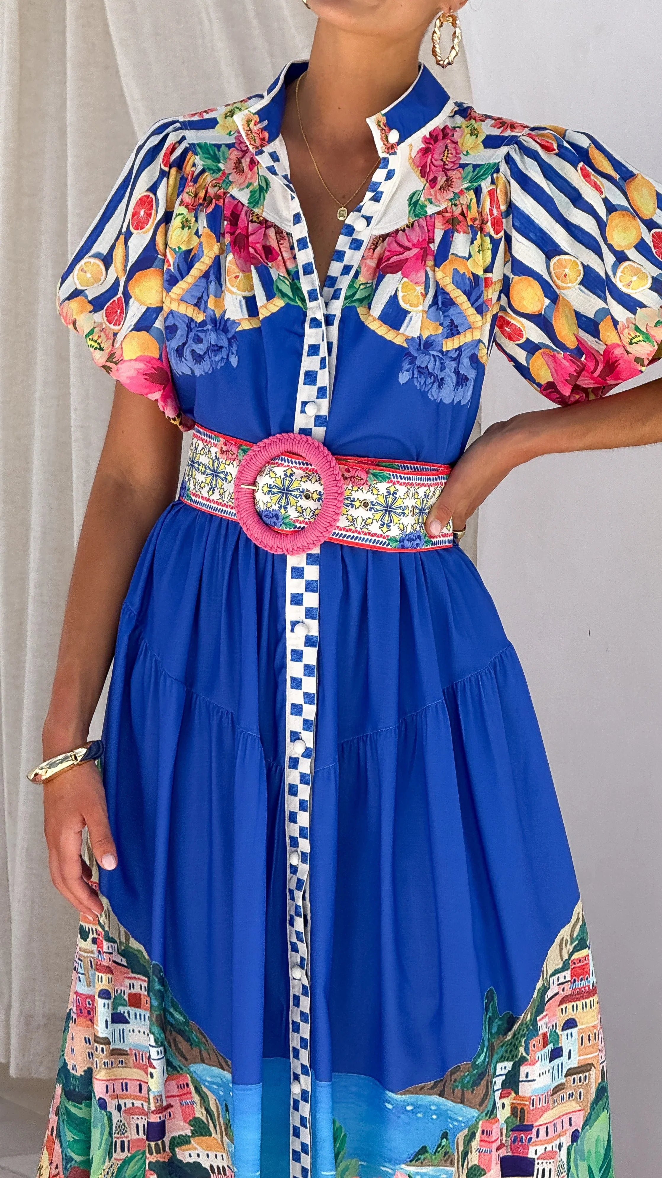 Bloom Maxi Dress - Positano Cobalt