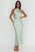 Moonlight Mirage Criss-Cross Back Maxi Dress Pistachio