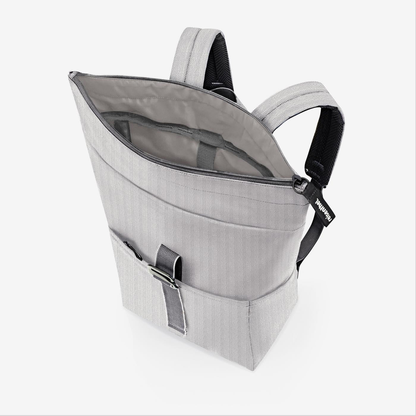 Rolltop Backpack Herringbone Grey