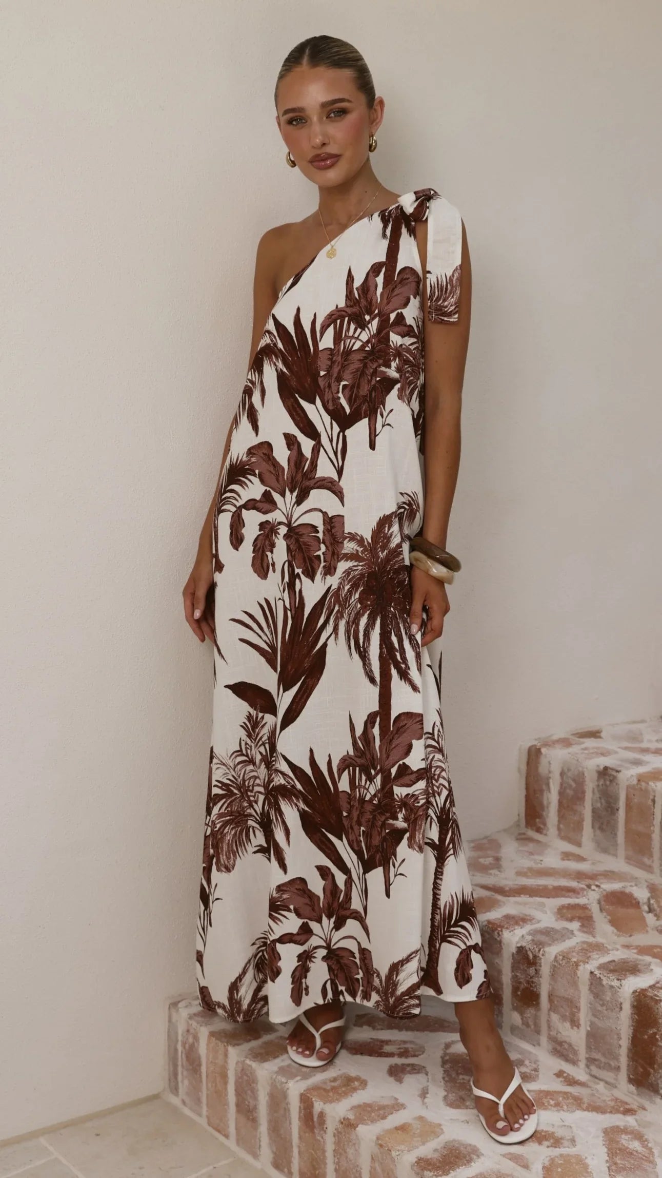 Karolina One Shoulder Maxi Dress - Ipanema Print