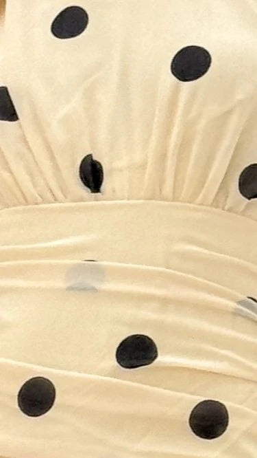 Cassandra Maxi Dress - Cream/Black Polka Dot