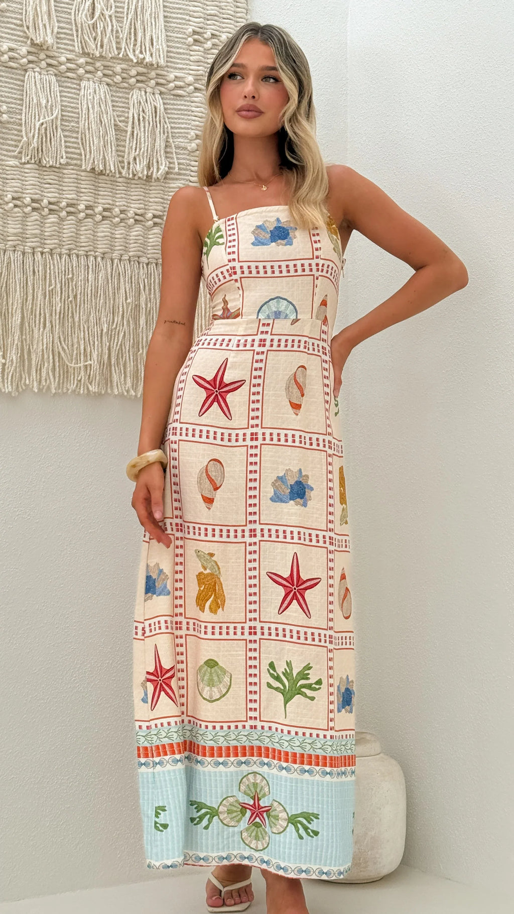 Zelena Strapless Maxi Dress - Penida Print