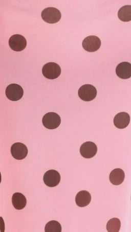 Mairi Maxi Dress - Pink / Brown Polka