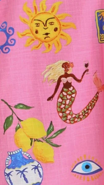 Bethani Mini Dress - Greek Island Print
