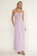 Annita Sheer Waist Maxi Dress Lilac