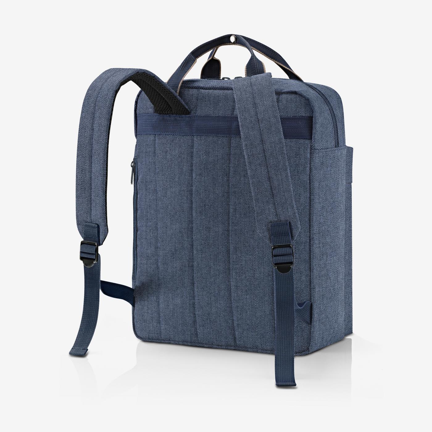 Allday Backpack M Herringbone Dark Blue