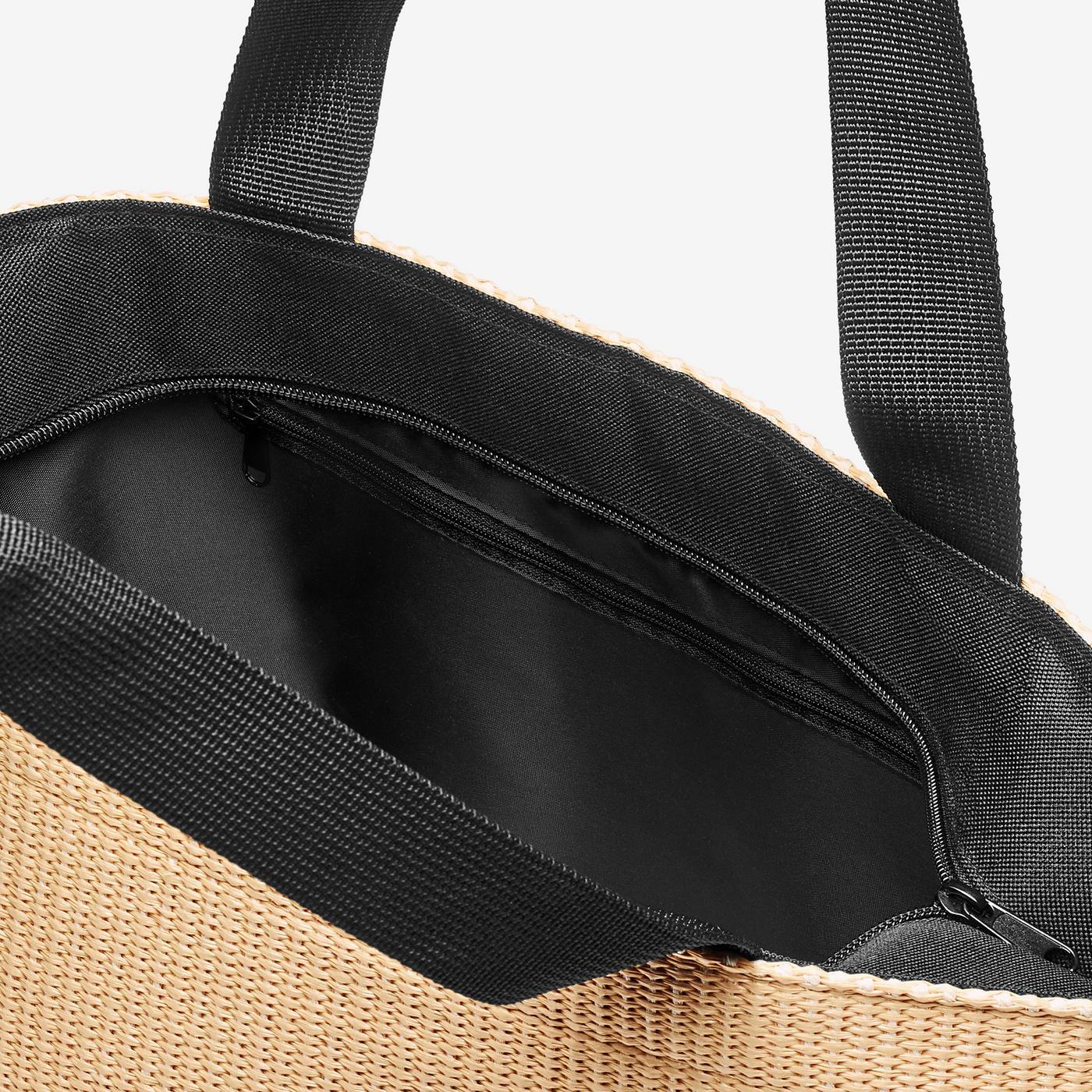 Shopper M Raffia Black