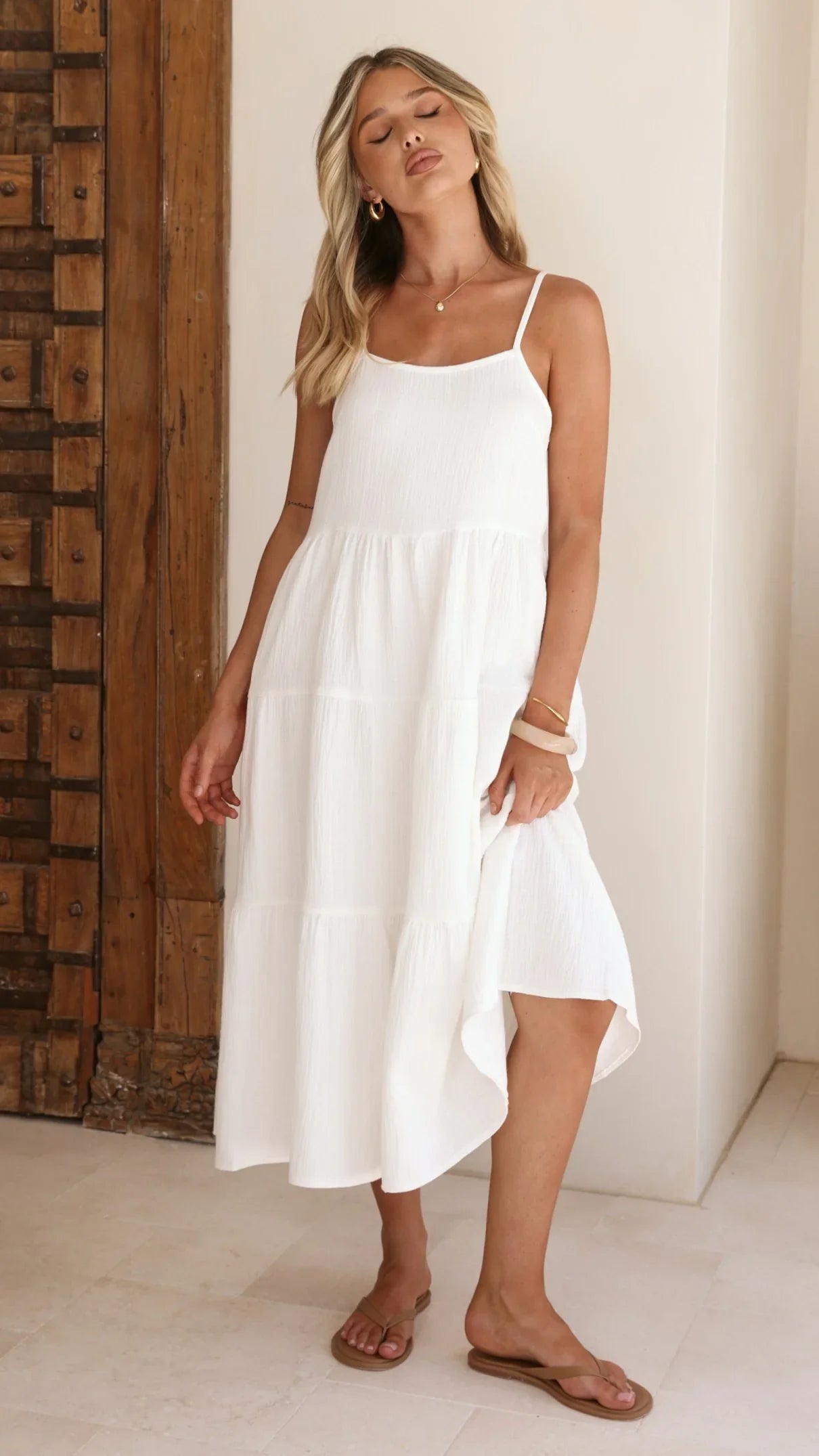 Kara Midi Dress - White