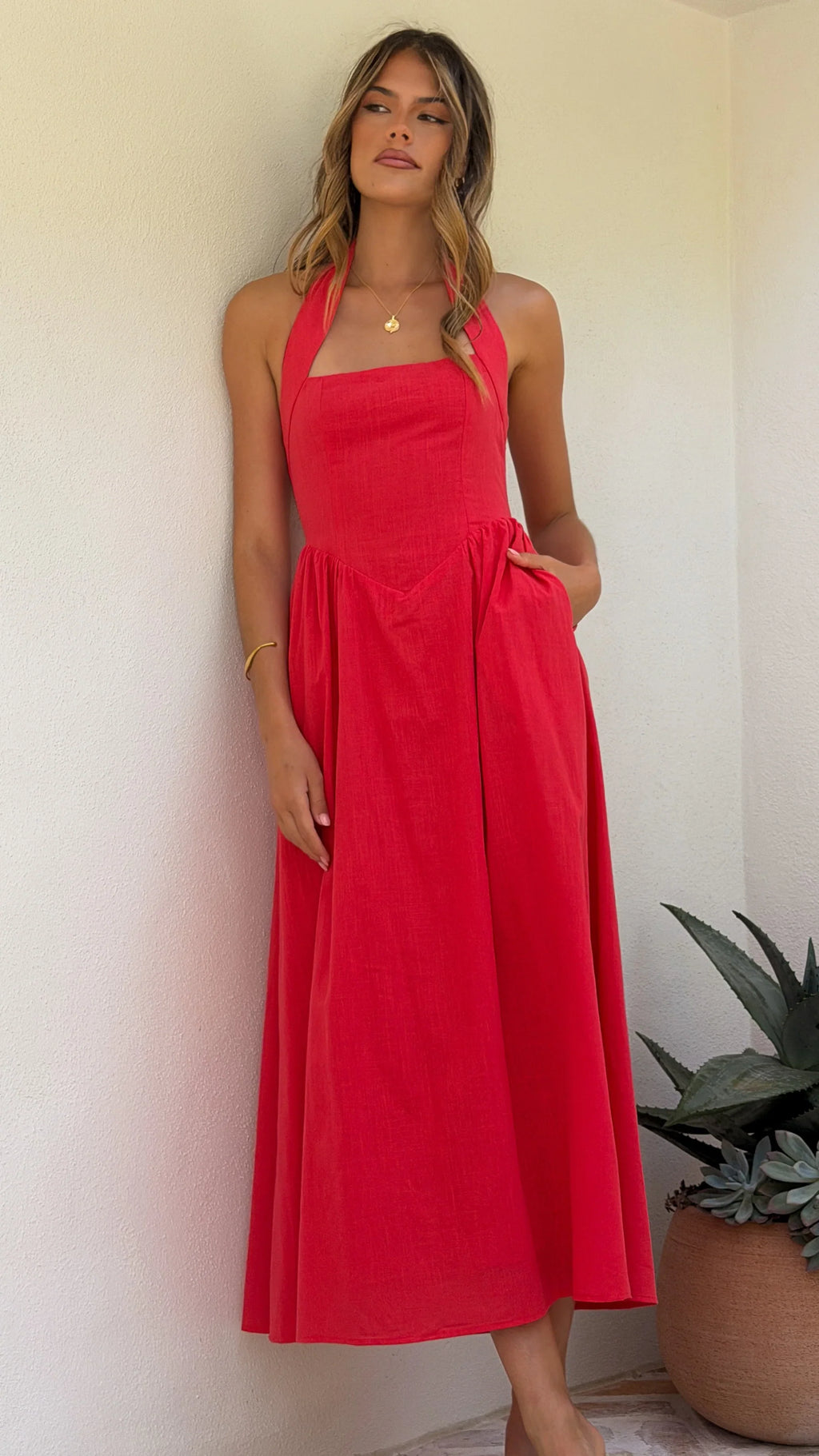Caden Maxi Dress - Red