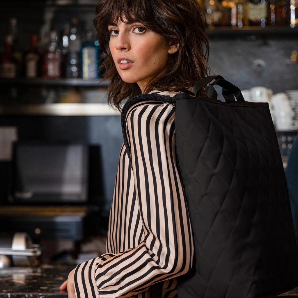 Shopper-Backpack Rhombus Black